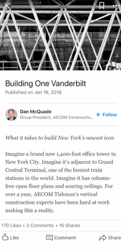 Thought leadership LinkedIn post