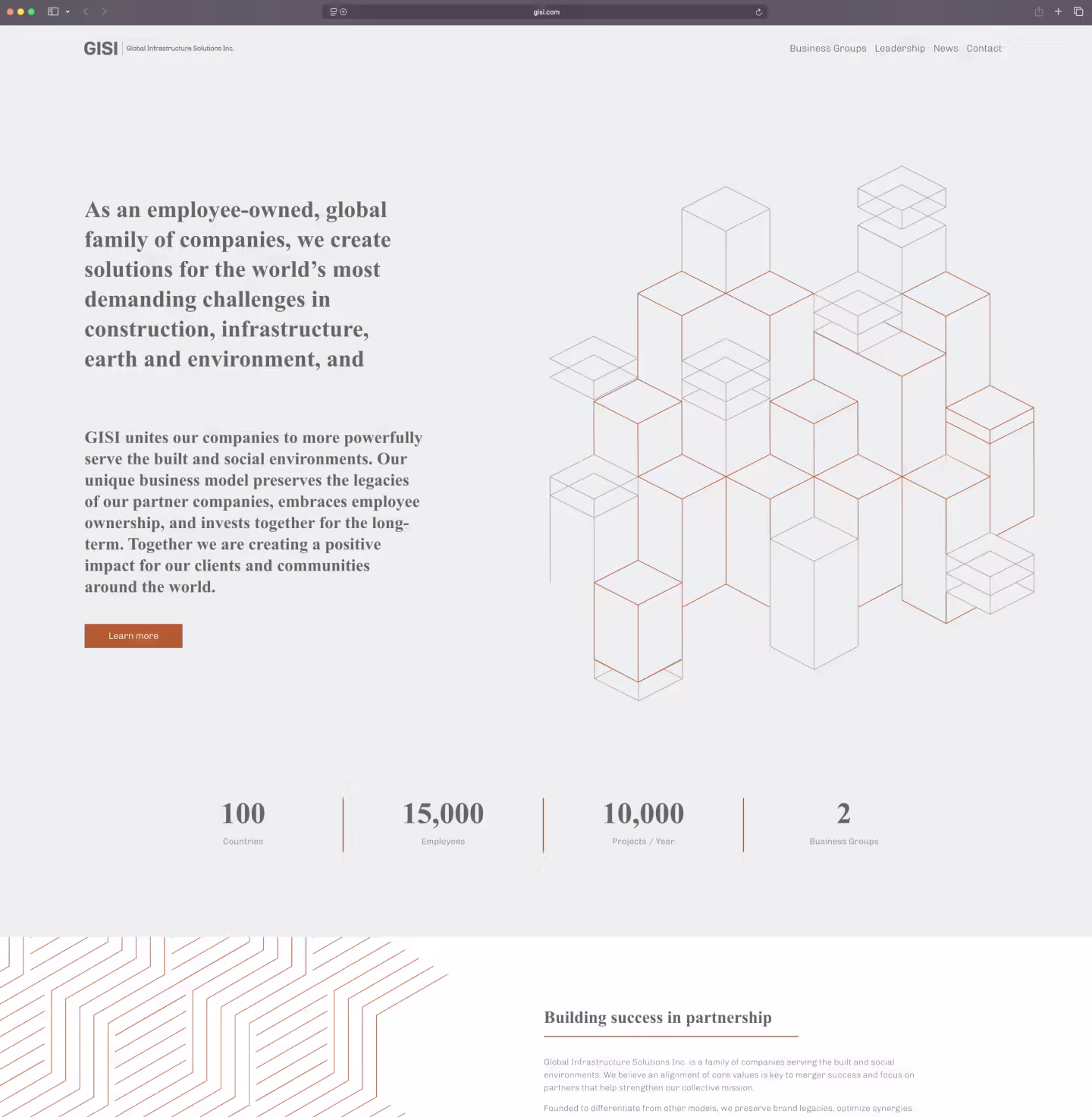 GISI brand identity website homepage design