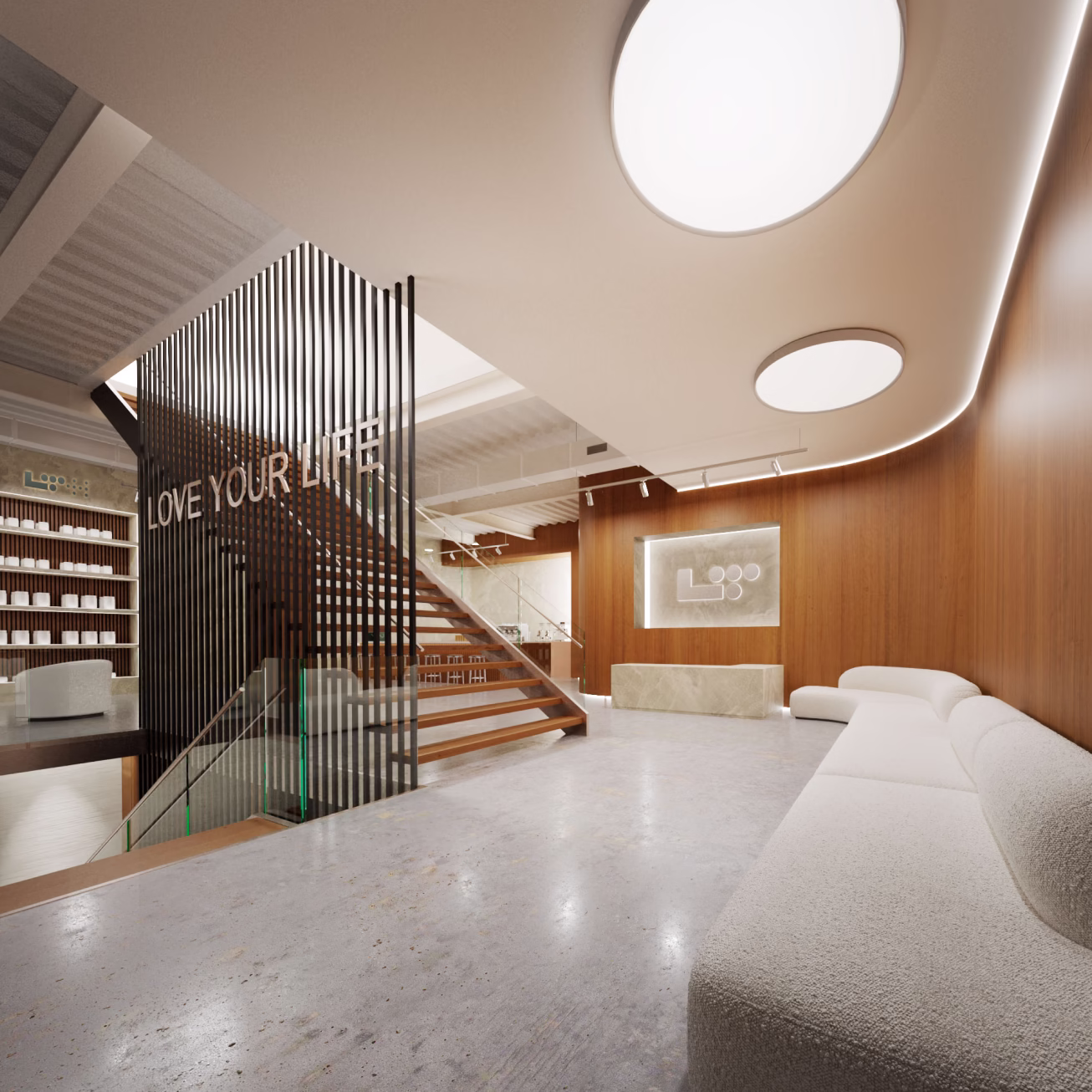 Life Time studio concept rendering, alternate view