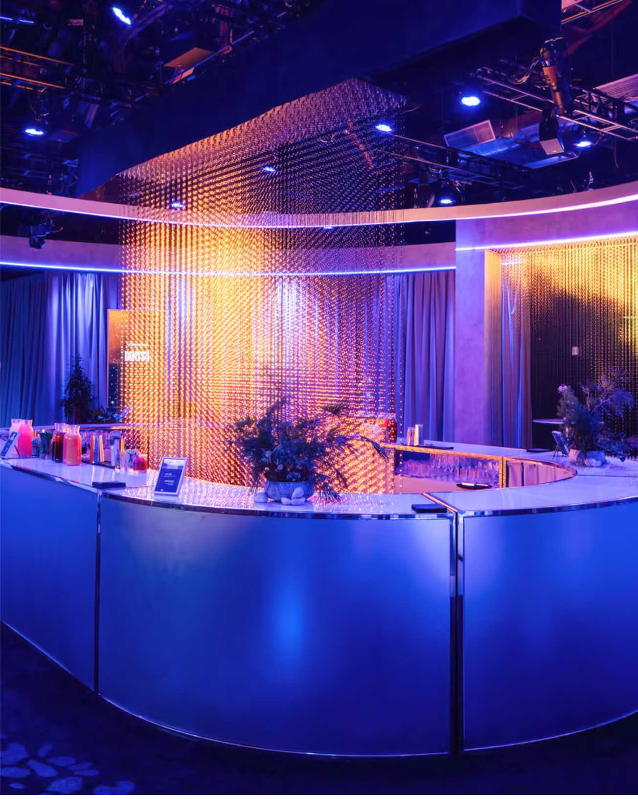 Paramount Upfronts bar environment, lighting design detail