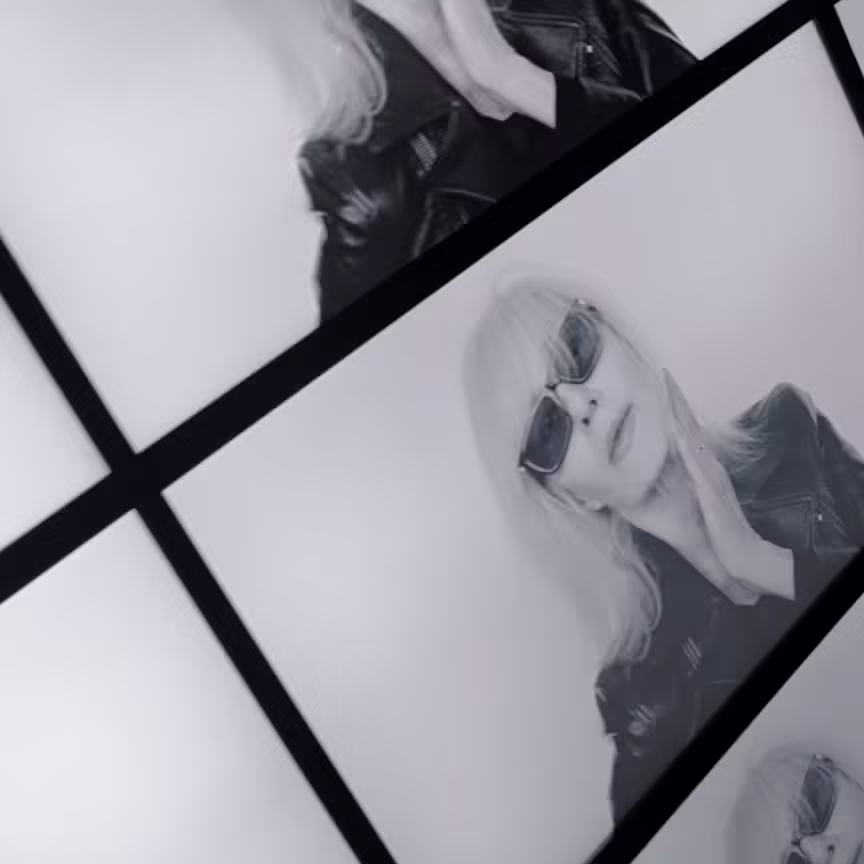 Saint Laurent Betty Catroux Tokyo, black and white editorial portrait