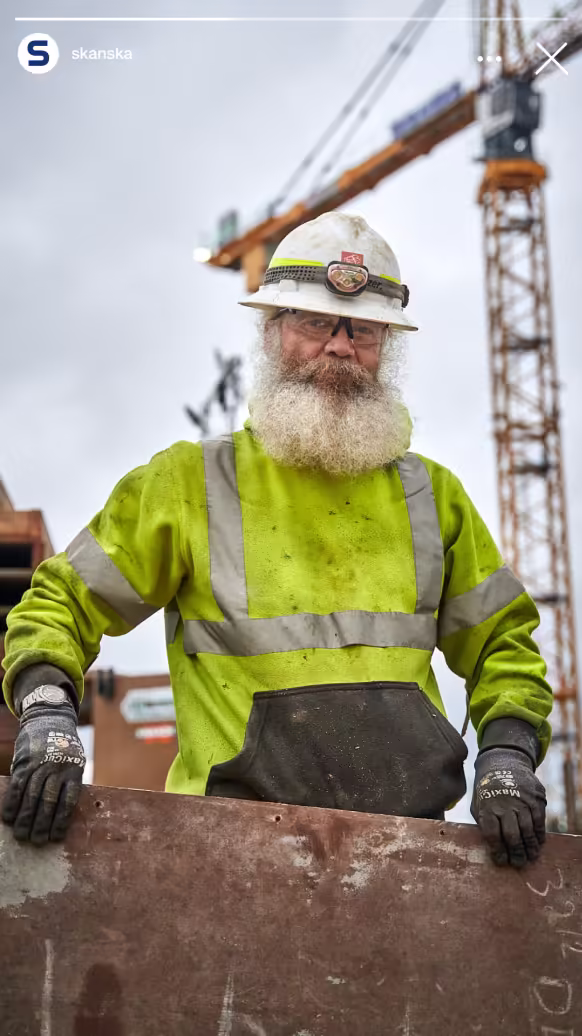 Skanska digital social campaign reel, construction profile