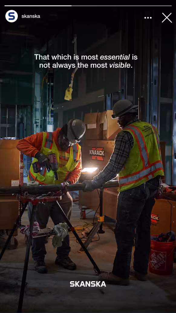 Skanska digital social campaign reel, welders on site