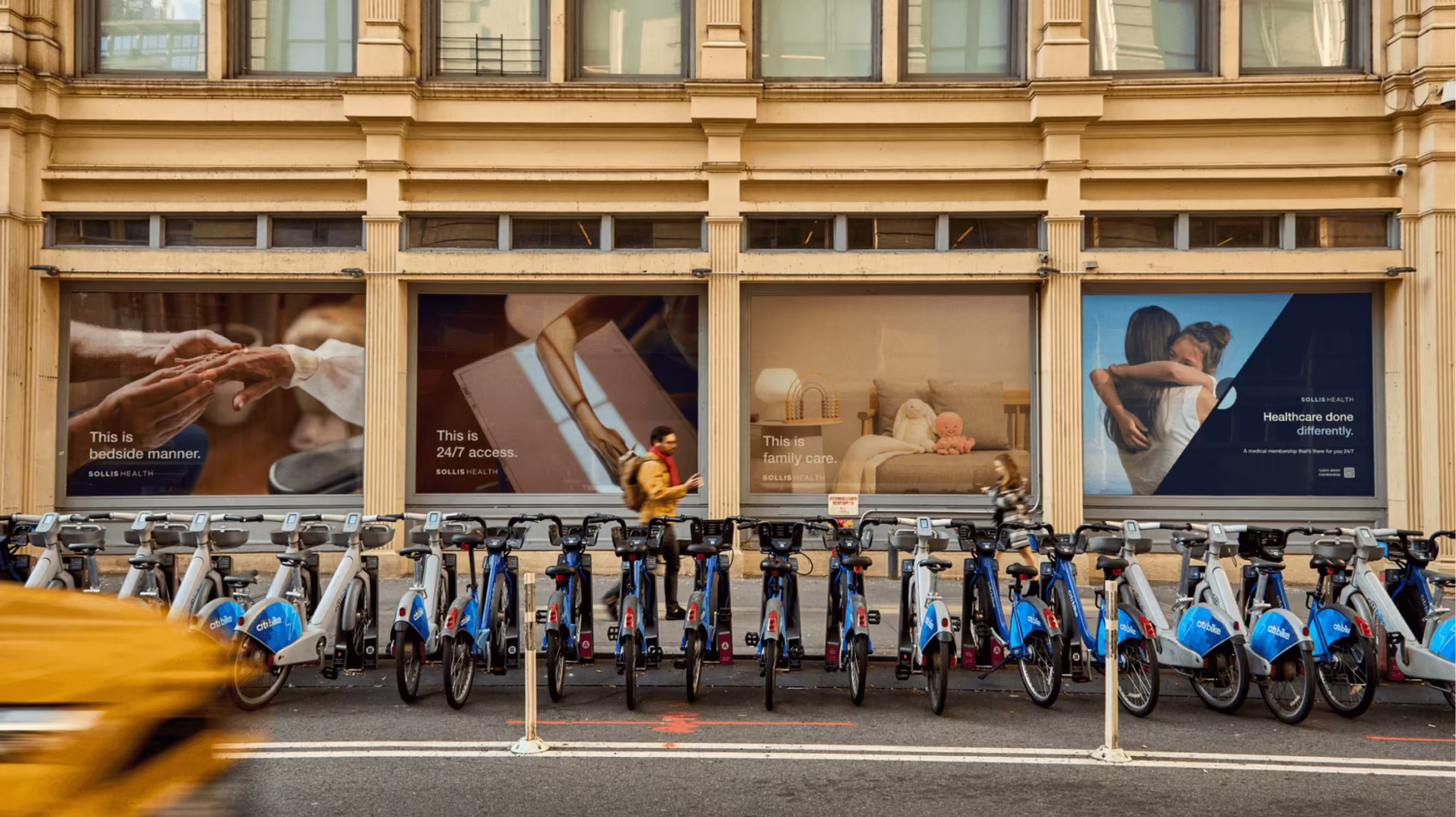 Sollis Health OOH installation, New York campaign placement